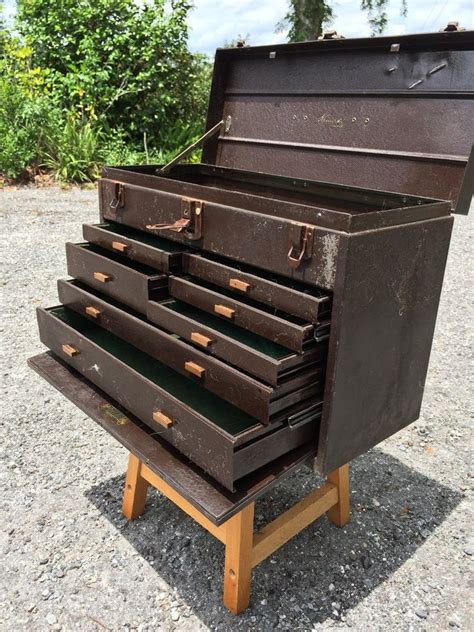 restoring a metal machinists tool box|old kennedy toolbox repair.